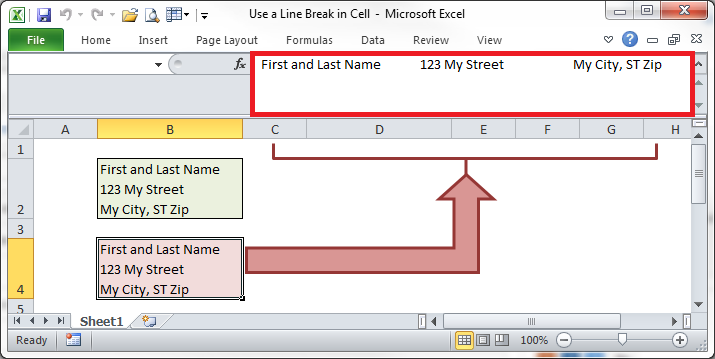 in ms-excel for mac, go to the next line within a cell?